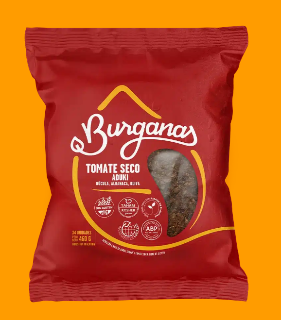 Burganas - Hamburguesas veganas sabor tomates secos y aduki (Pack 4 unidades - 400gr)
