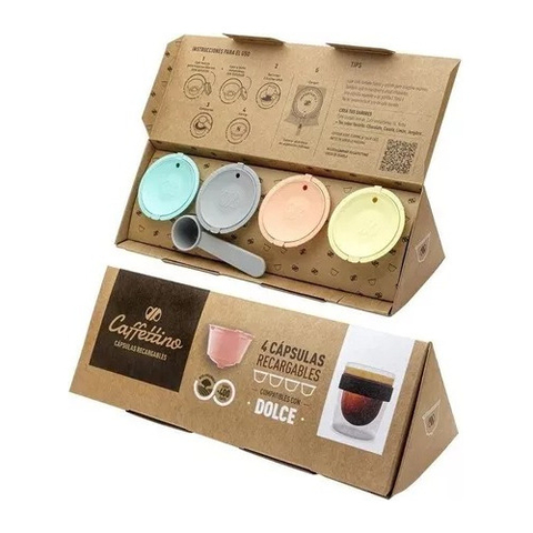 Caffettino - Cápsulas recargables compatibles con dolce Gusto (4 unidades)