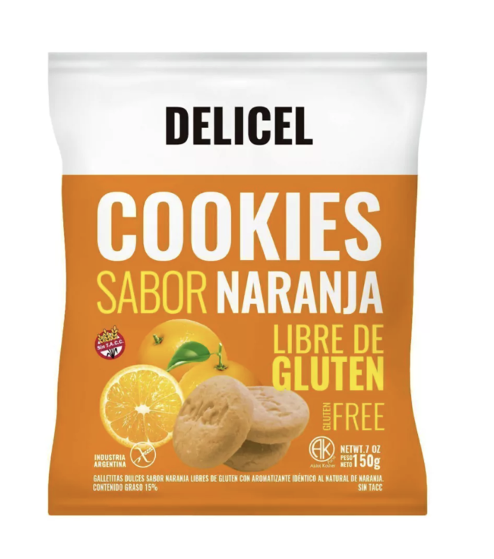 Delicel - Galletitas sabor naranja (200gr)