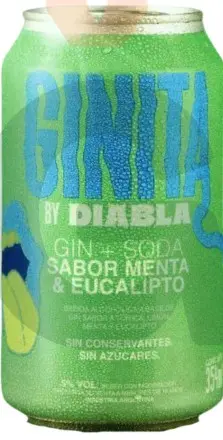 Diabla - Ginita - Gin + soda sabor menta y eucalipto (354ml)