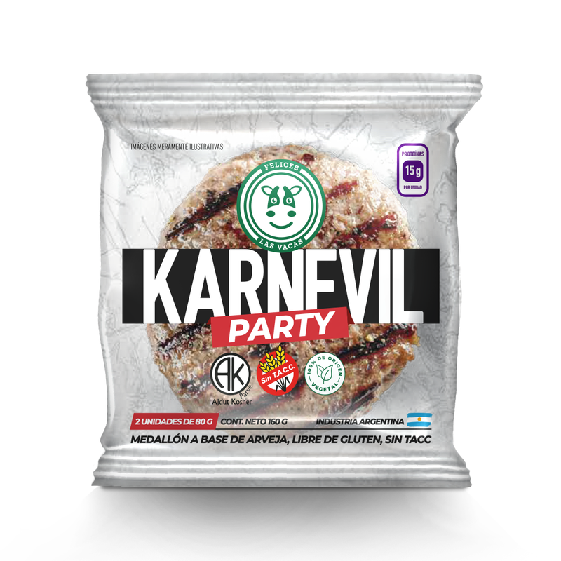 Felices Las Vacas - Karnevil hamburguesas de arvejas simil carne party (2 unidades - 80gr)