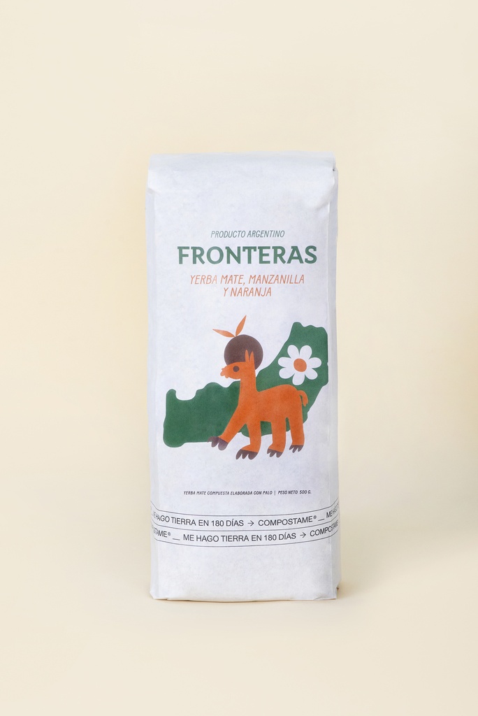 Fronteras - Yerba mate con manzanilla y naranja (paquete x 500gr)