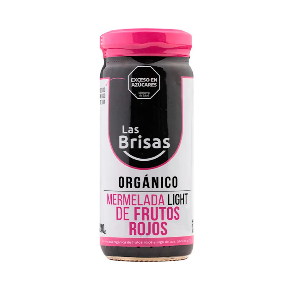 Las Brisas - Mermelada Organica light Sin Azúcar de Frutos Rojos 240 gr