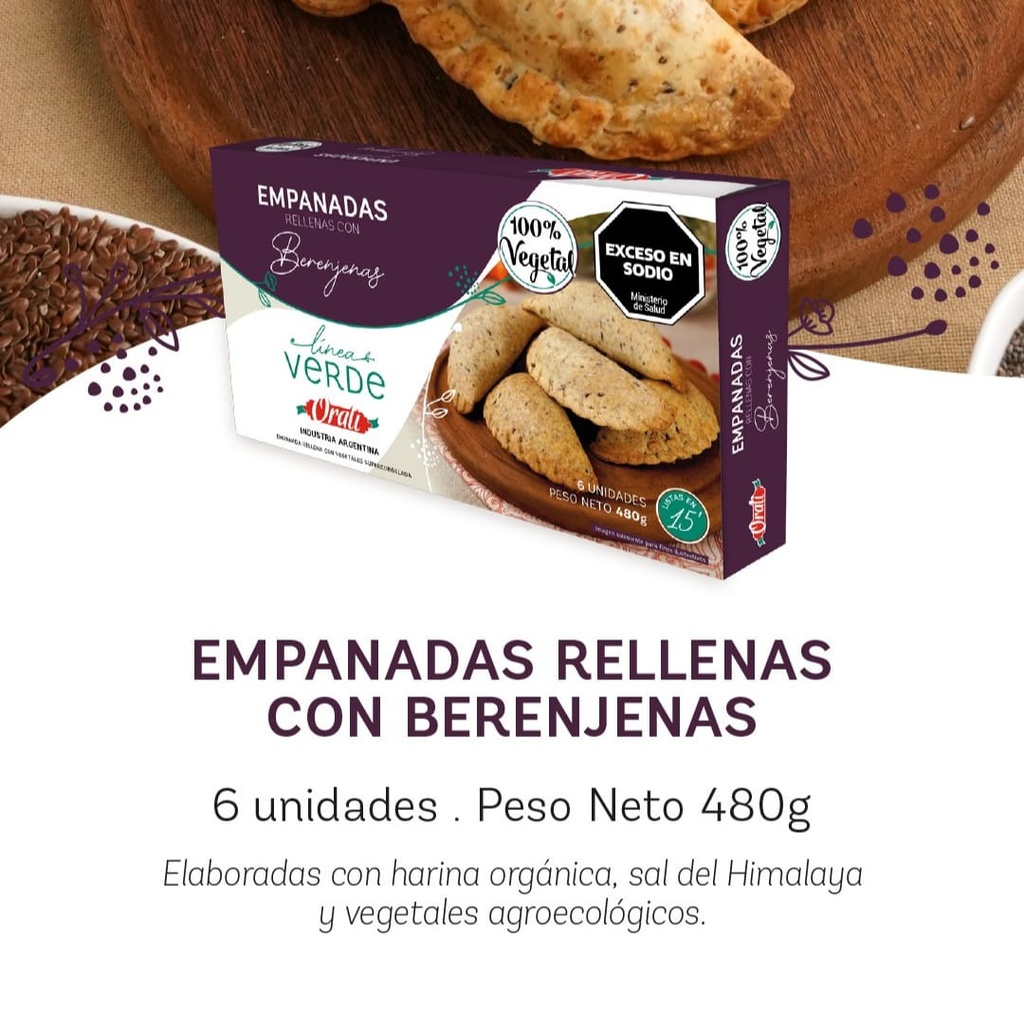 Orali - Empanadas rellenas con berenjenas (4 unidades - 320gr)