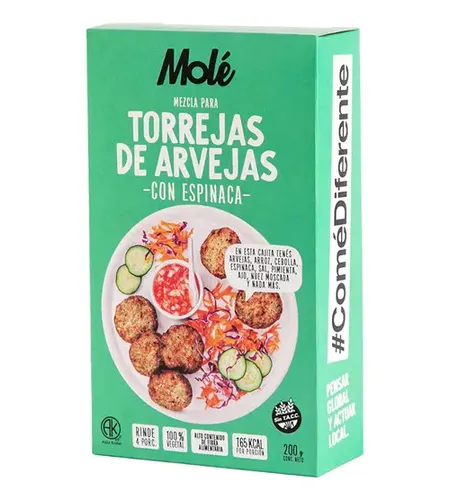 Molé - Premezcla para torrejas de arveja con espinaca (200g)