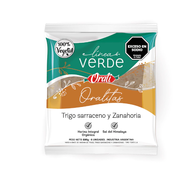 Orali - Tortillas Sarraceno y Zanahoria (220gr) 6 unidades