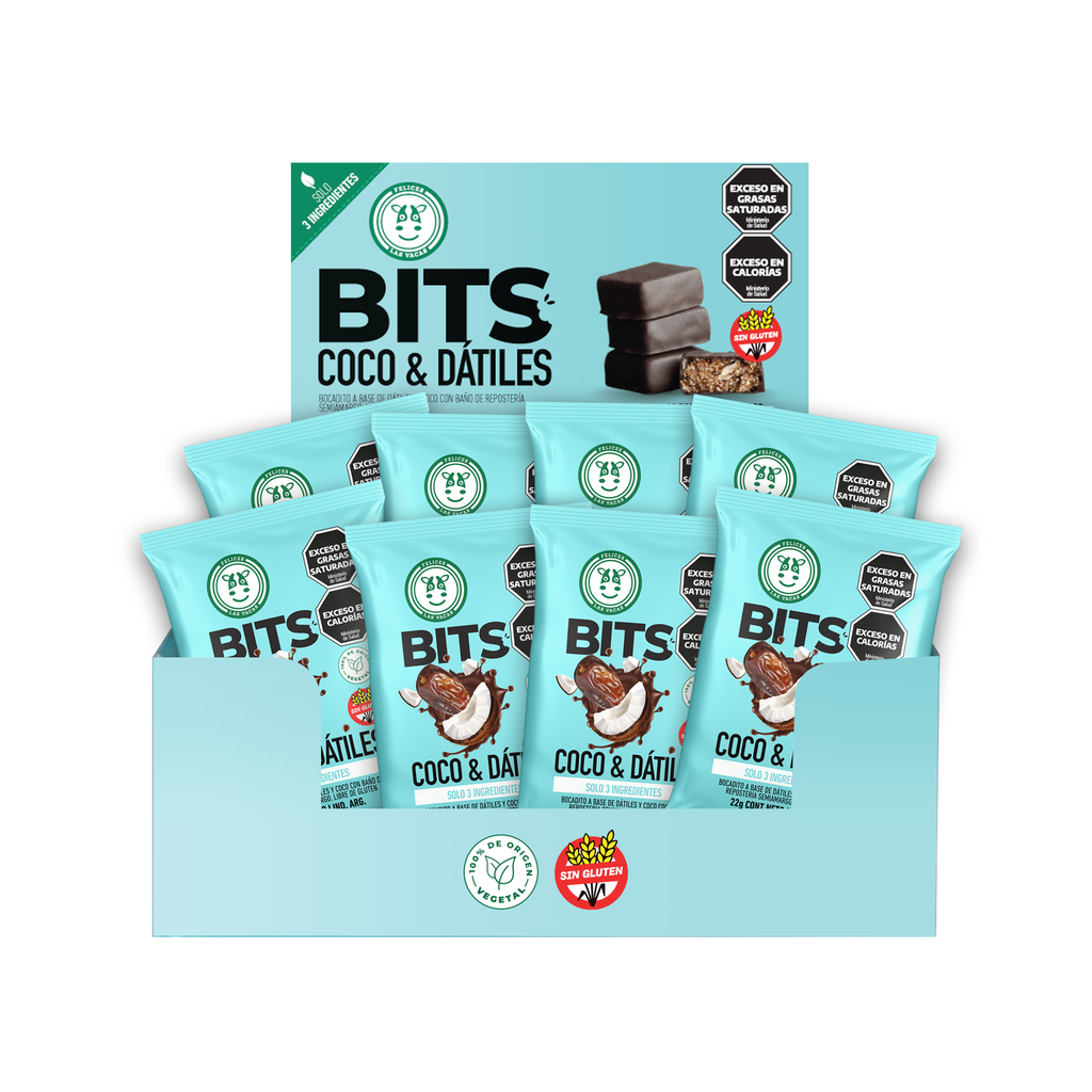 Felices Las Vacas - Bits coco y datiles (display de 12 unidades de 22gr c/u)
