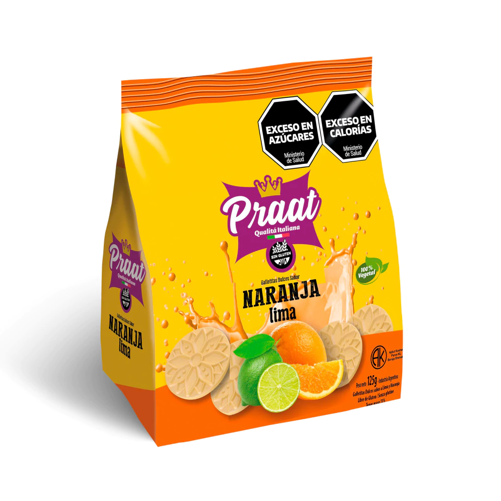 Praat - Galletitas sabor naranja y lima x 125 gr 