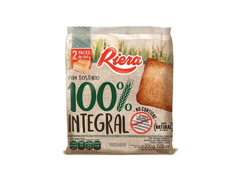 Riera - Tostadas 100% integrales (200gr) 