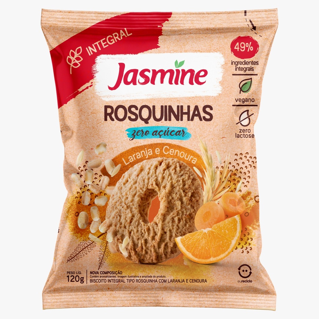 Jasmine - Rosquilla zero azúcar naranja y zanahoria x 120 grs