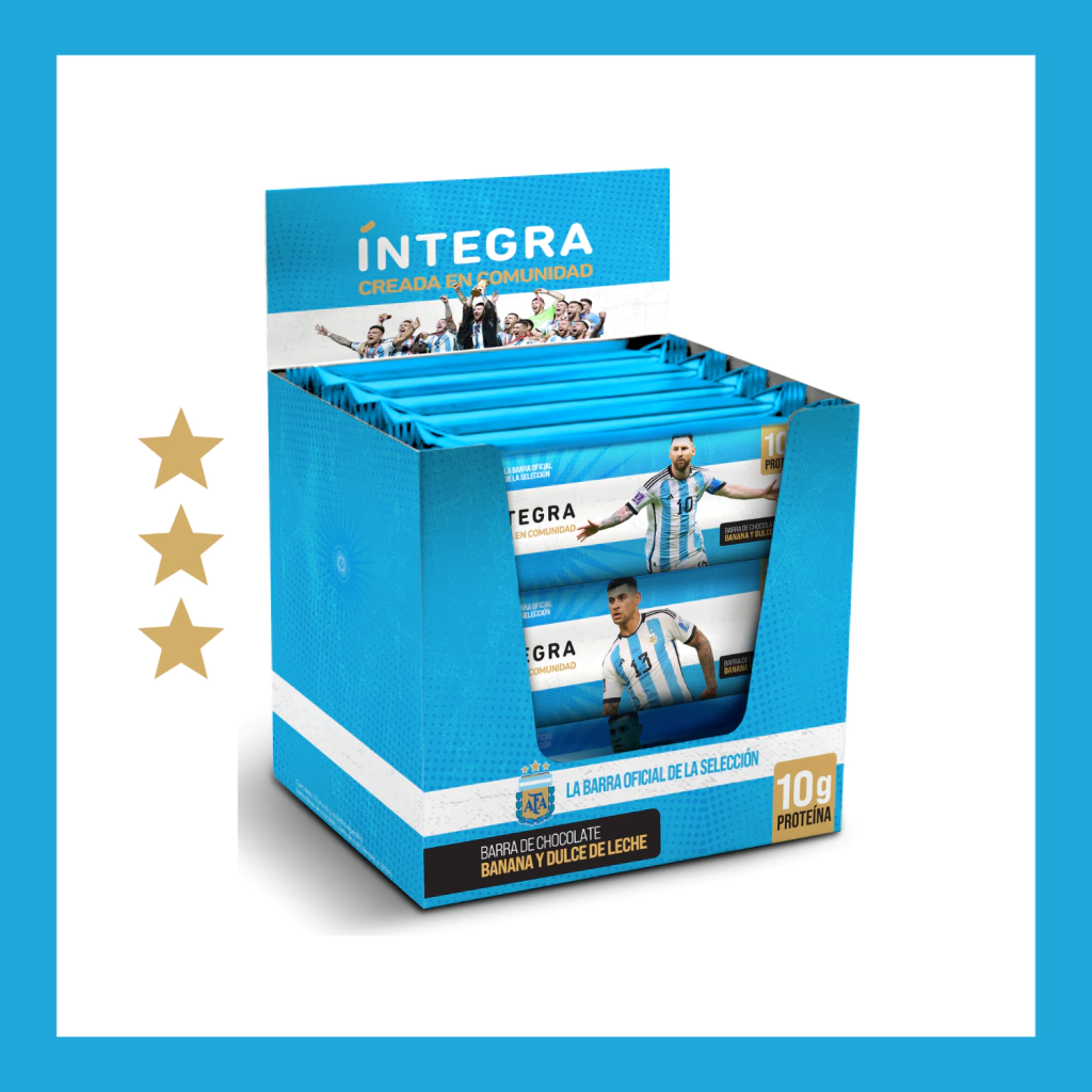 Integra - Barritas AFA de chocolate de Banana y Dulce de Leche (pack por 12 unidades - 41g)