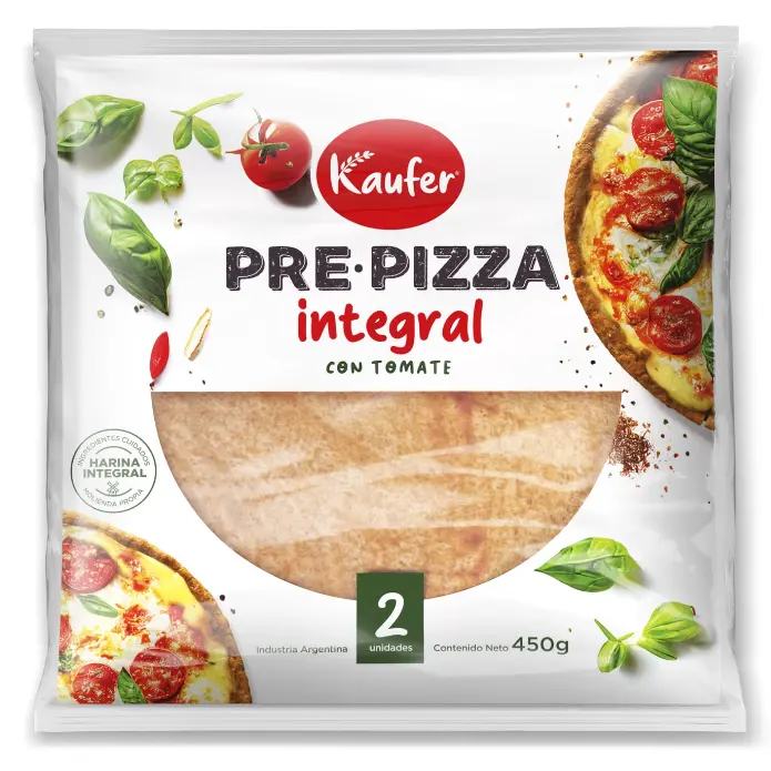 Kaufer - Prepizza integral con tomate x 2 unidades (450gr)