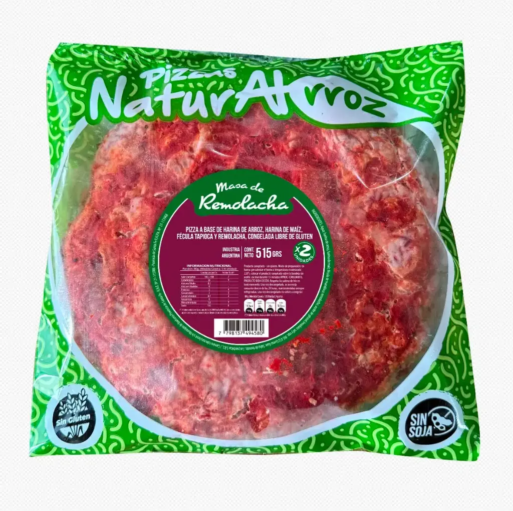 Naturalrroz - Pre Pizzas Remolacha ( pack x 2 unidades) 515 gr
