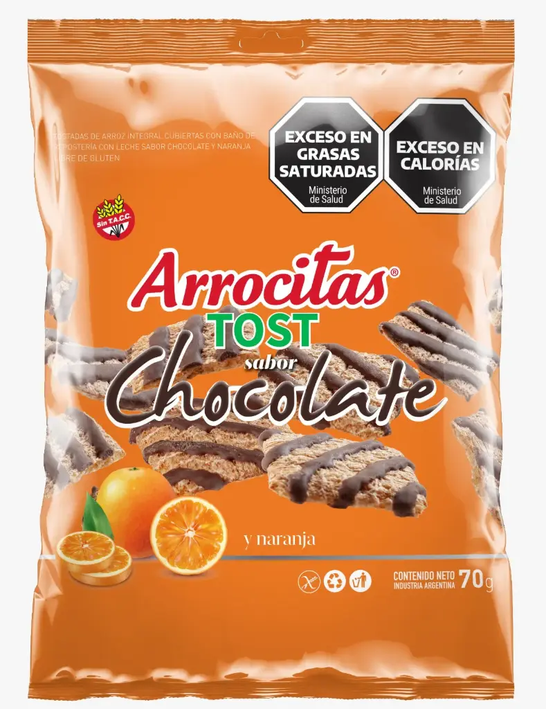 Arrocitas - Tostadas de Arroz sabor Chocolate y Naranja (70gr)