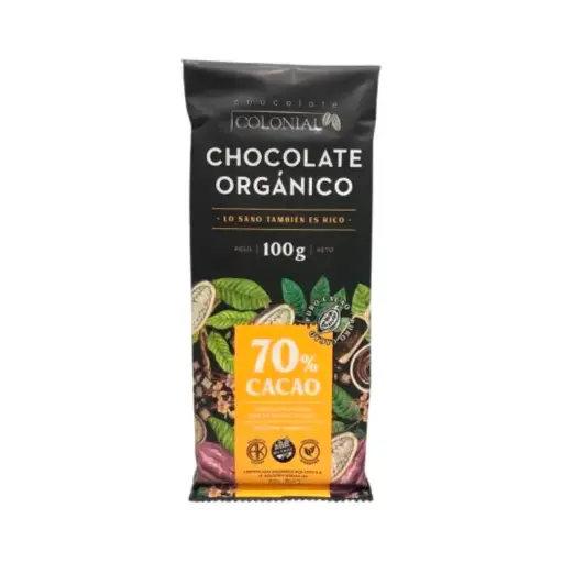 [COLON011] Colonial - Chocolate Negro Organico 70% cacao barra 100 gr (10 unidades)