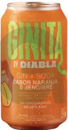 [DIABL004] Diabla - Ginita - Gin + soda sabor naranja y jengibre (354ml)