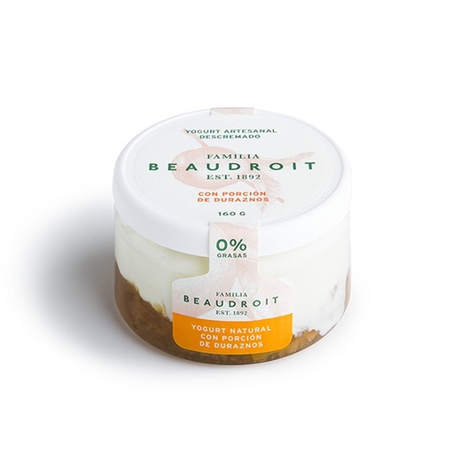 [FAMIL007] Familia Beaudroit - Yogurt descremado natural con durazno (160gr)