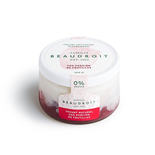[FAMIL015] Familia Beaudroit - Yogurt entero natural con frutilla (160gr)