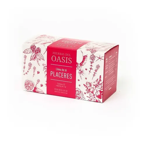 [HIERB042] Hierbas Del Oasis - Té mix placeres (caja rosa - 25 saquitos)
