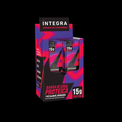 [INTEG004] Integra - Barritas de Cereal Proteica Pasta de Maní y Arándanos (x10u - 42 gr c/u)