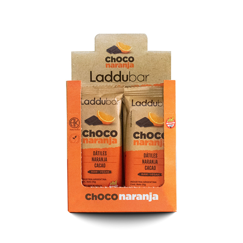 [LADDU014] LadduBar - Barritas chocolate, naranja y datiles (caja 12 unidades)