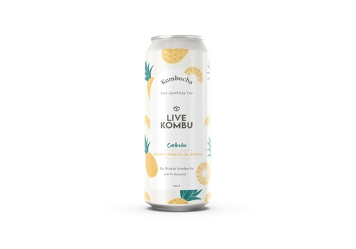 [LIVEK002] Live Kombucha - Kombucha sabor ananá y pimienta de jamaica (lata 473ml)