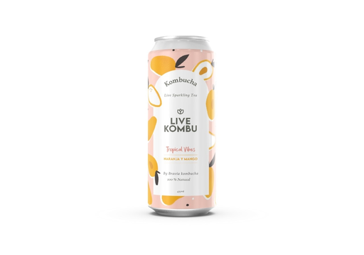 [LIVEK004] Live Kombucha - Kombucha sabor naranja y mango (lata 473ml)