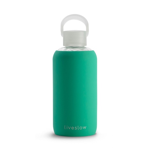 [LIVES005] Liveslow - Botellas vidrio y silicona libre de BPA color Verde 450 ml