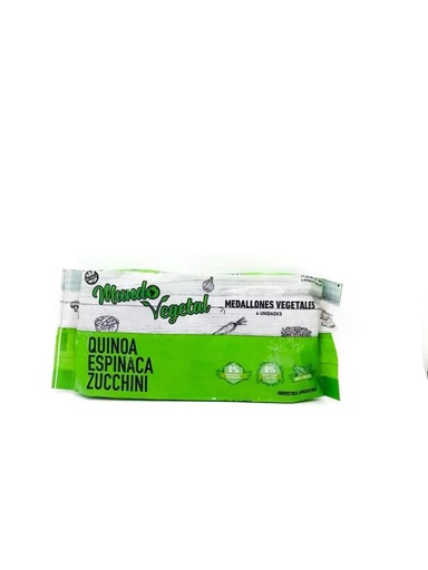 [MUNDO007] Mundo Vegetal - Medallones de quinoa, espinaca y kale (pack 4 unidades - 400gr)