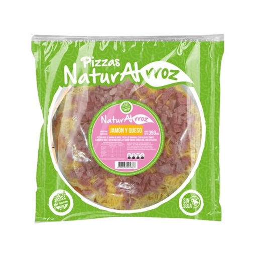 [NRROZ008] Naturalrroz - Pizzas de Arroz Jamon y Queso (390gr)