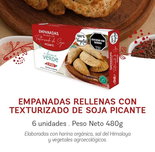 [ORALI009] Orali - Empanadas rellenas con texturizado de soja picante (4 unidades - 320gr)