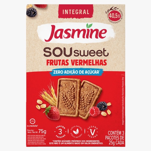 [JASMI004] Jasmine - Galletitas Sou Sweet zero azúcar de frutos rojos x 75 gr
