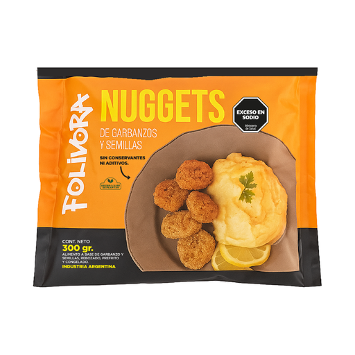 [FOLIV001] Folivora - Nuggets de Garbanzo y Semillas (300gr Pack por 8 unidades) 