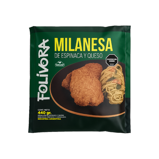 [FOLIV013] Folivora - Milanesa Espinaca y Queso (220gr Pack por 2 unidades)