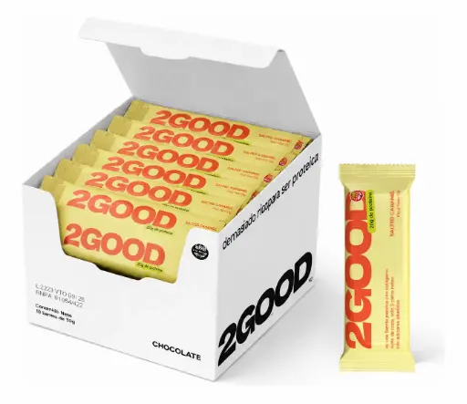 [2GOOD001] 2Good - Barritas de Cereal Proteica Salted Caramel (x10u - 50 gr c/u)
