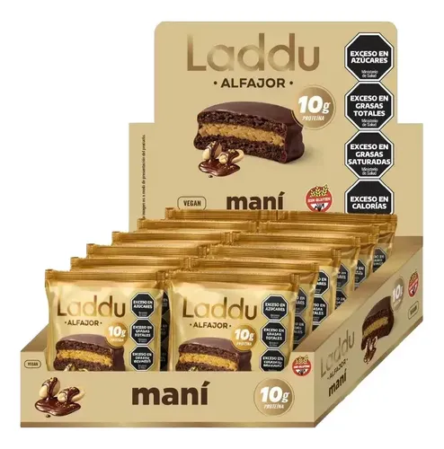 [LADDU005] Laddubar - Alfajor de maní (60gr) x 12 unidades