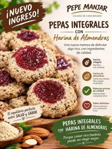 [PEPEM006] PEPE MANJAR - Pepas Integrales de Membrillo con harina de almendra (1 Kg) 