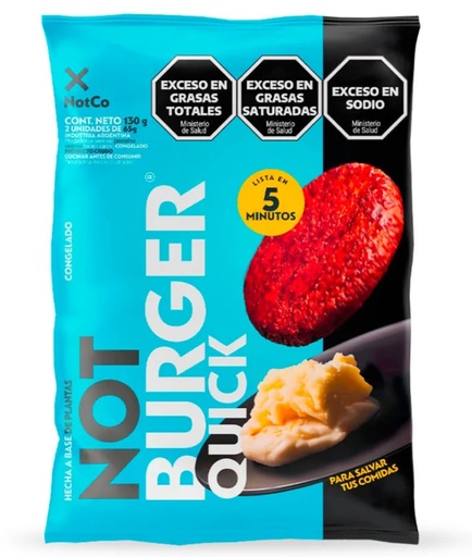 [THENO020] The Not Company - Not burger quick (flowpack 2 unidades - 65gr c/u)